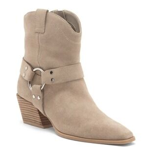 Open Edit Size 6 Taupe Suede Western Ankle Boots NEW Booties $130 Enzo Women's